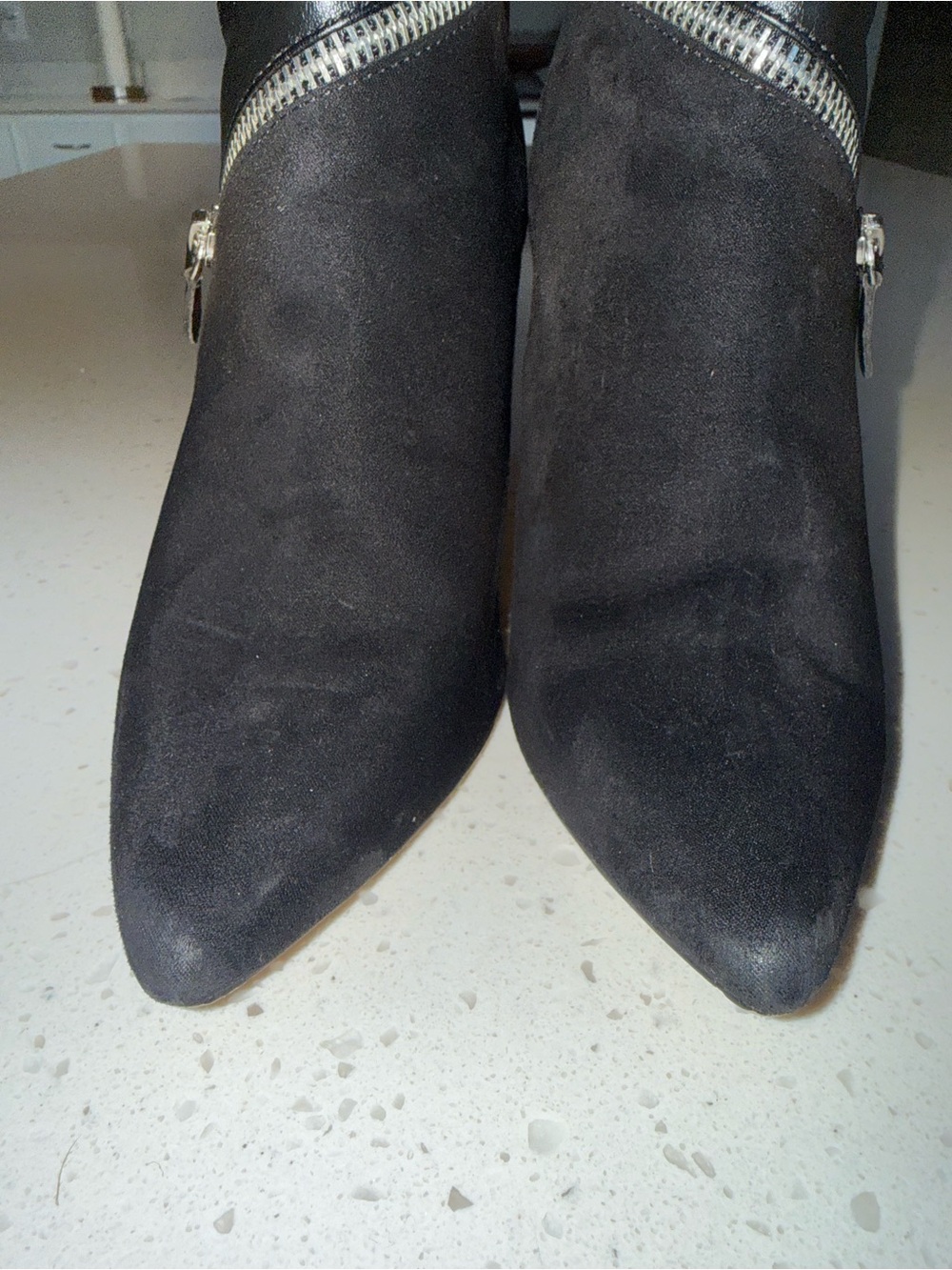Rock & Republic Black Leather & Suede Zip-Accent Ankle Booties - Picture 8 of 13